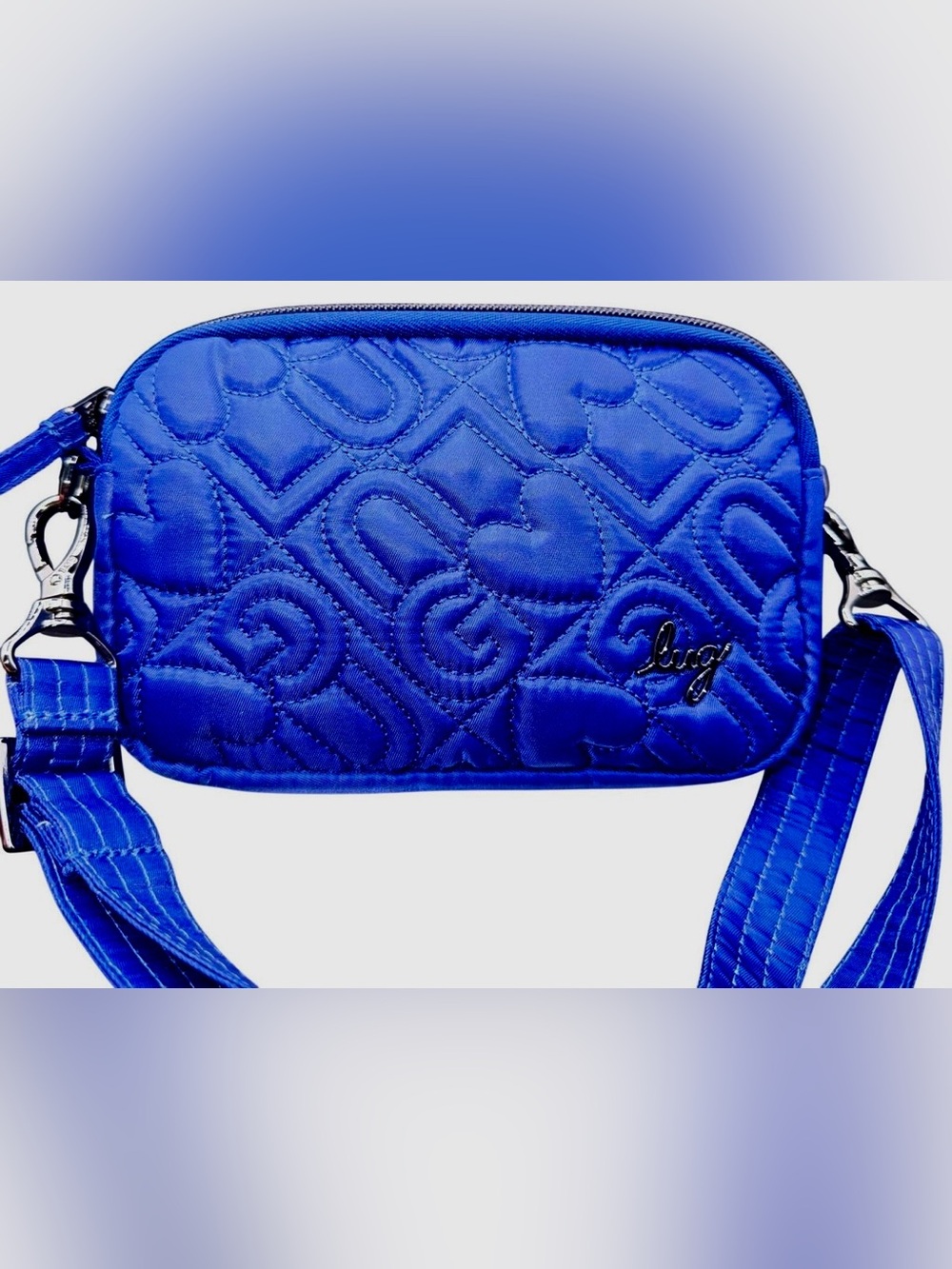 Lug Coupe LE Love Convertible Quilted Crossbody Bag w/Belt Strap {SAPHIRE BLUE} - Picture 3 of 13